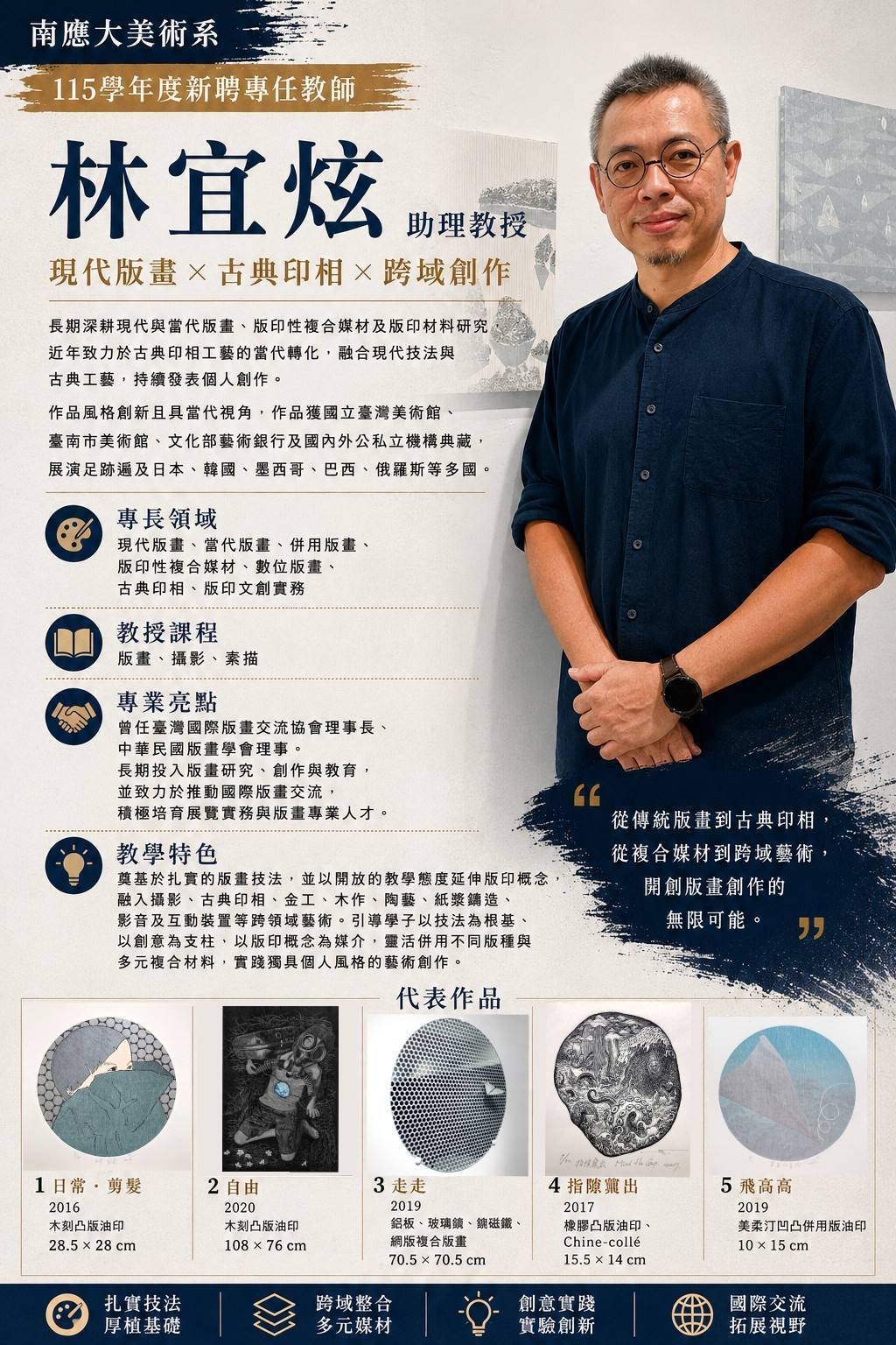 ✨ 南應大美術系115學年度新聘專任教師｜林宜炫 專案助理教授兼版印中心主任