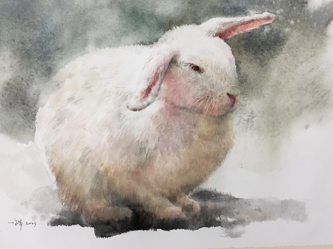 2023兔年畫兔子-南應大美術系陳俊華老師水彩作品欣賞&上課紀錄